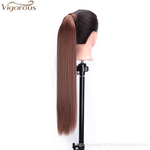 Vigorous Drawstring Ponytail Clip in Hair Extensions Ponytail Hairpiece Synthetic Pony Tail Extensions for Girl Lady Women 4/30